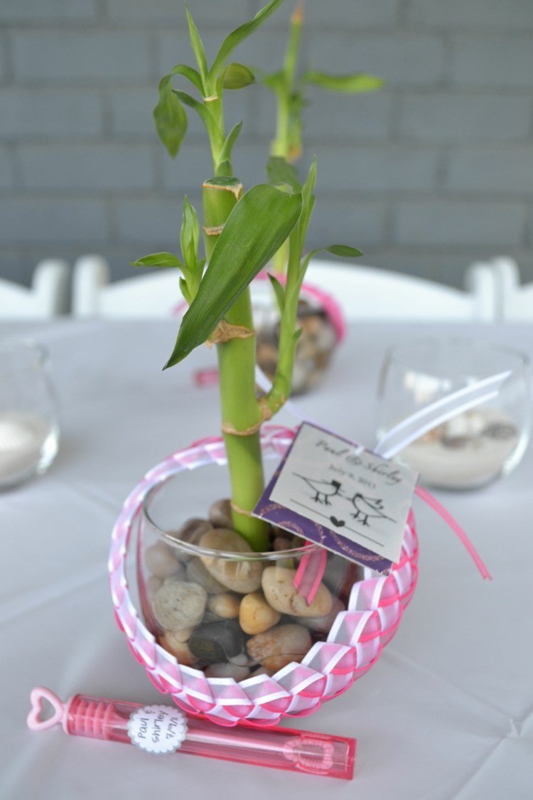 bröllop gynnar för gäster bambu växt tradition tur charm bröllop