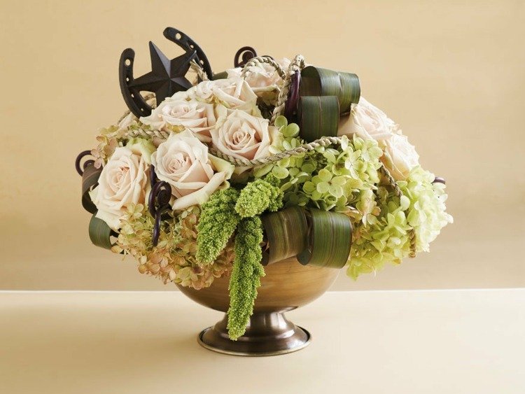 tur symbol hästsko blomma arrangemang rustik tur charm för bröllop idéer