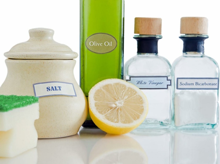 natur huskurer badkar rengöring salt vinäger citron