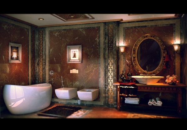 lyxigt badrum - klassisk stil