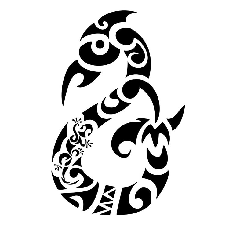 Manaia förmyndare ödla mall Maori tatuering