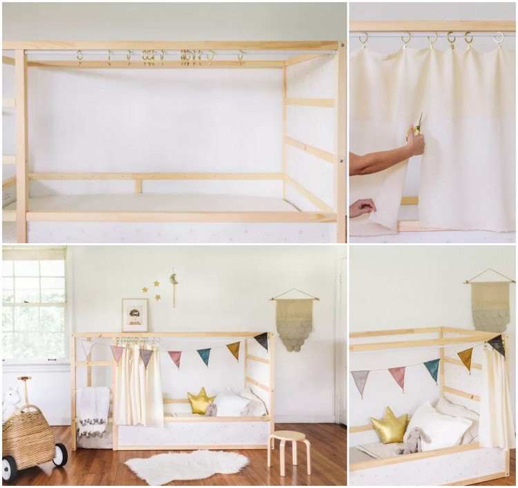 DIY sy gardiner fäster Ikea Kura säng