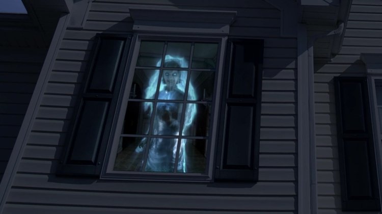 halloween fönster dekoration zombie brud läskig spöke idé