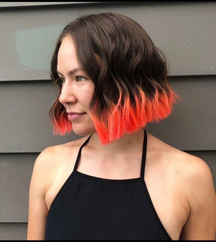 Gör det själv svart hår med röda tips Dip Dye Hair