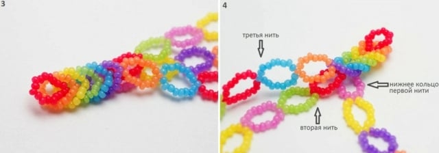 färgglada armband rocailles pärlor DIY steg 3