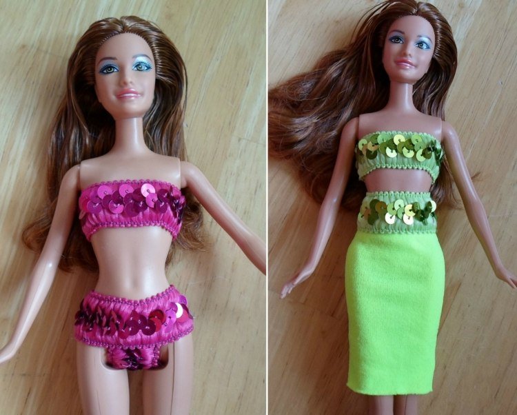 barbie-kläder-band-topp-baddräkt-kjol-grön-pin