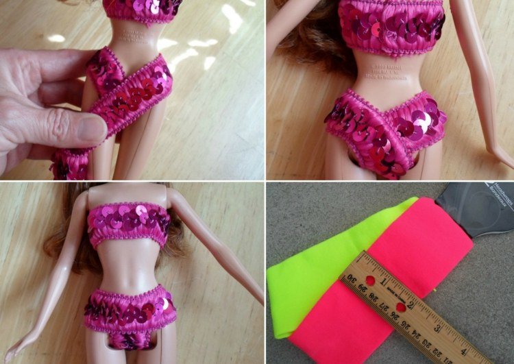Barbie-kläder-strand-outfit-paljett-kjol-förslag