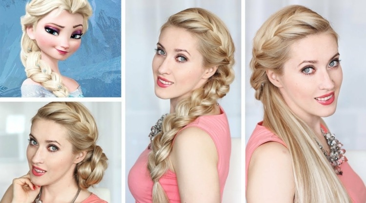Fläta och updo lugg-form-blond-elsa-stil