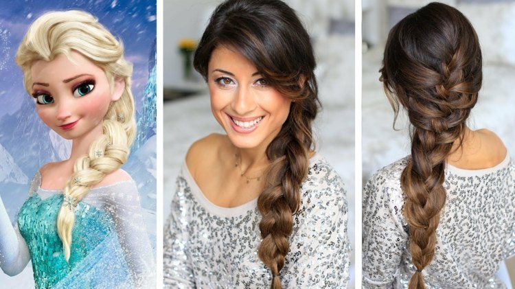 updos lugg-brunett-hår-fläta-elsa-stil
