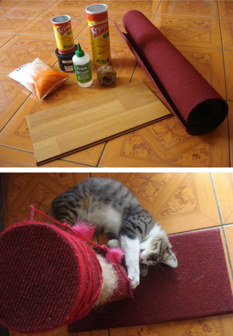 DIY idé skrapstolpe bordeaux cat living