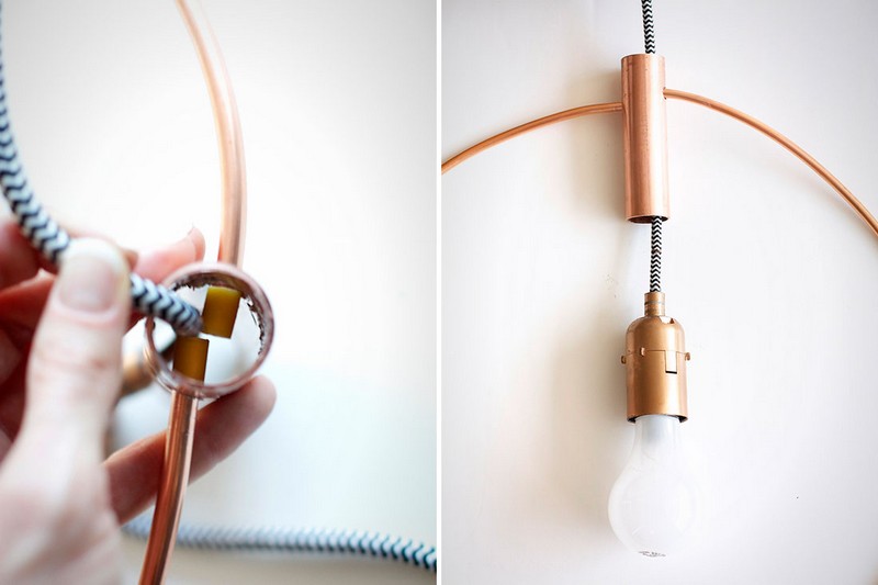 DIY-lampa-tinker-koppar-tråd-kabel-anslutning
