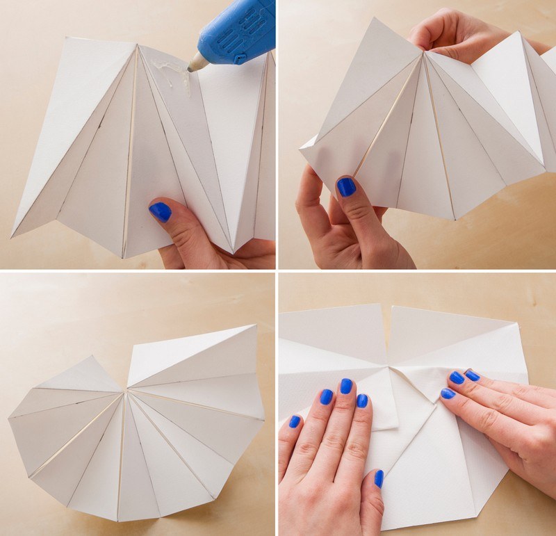 DIY-lampa-papper-origami-hantverk-instruktioner-steg-3-het limpistol-fäst