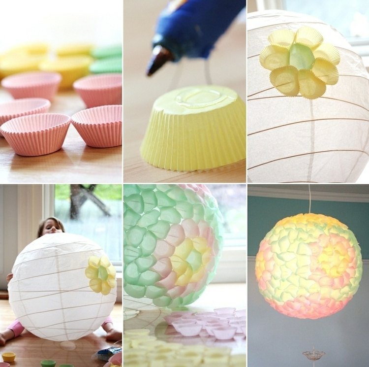 DIY Shine Ball Lantern Muffin Bakeware färgglada blommor
