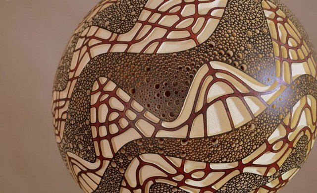 lampa afrikansk pumpa carving handgjord dekoration