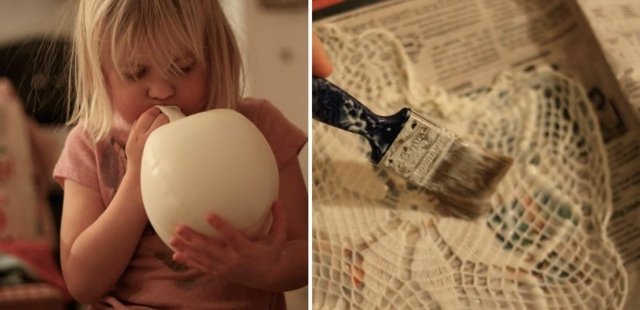 ballongspets DIY idé limdekoration