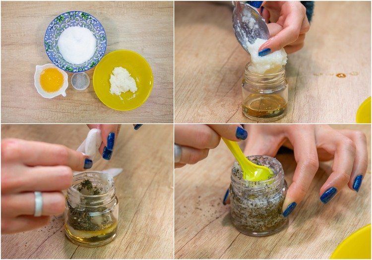 DIY läppskalning 15 enkla recept förbereda peeling av grönt te