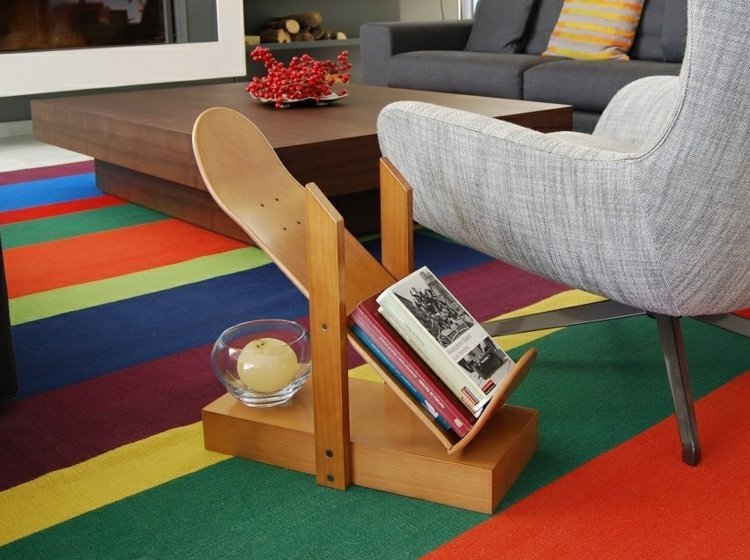 DIY möbler skateboard bokhylla idéer
