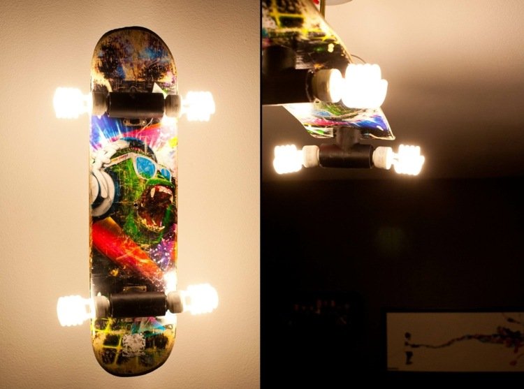DIY möbler skateboard lampa roller idéer