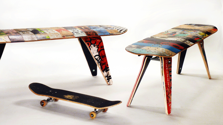 DIY-möbler-skateboard-stol-trädgård-bänk-bygga