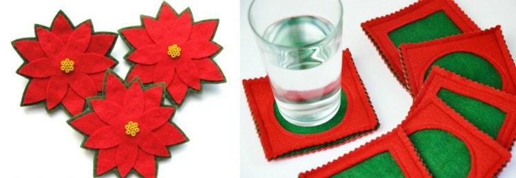 bordsdekoration DIY inspirationunderlägg pyssel idé julstjärna grönt rött