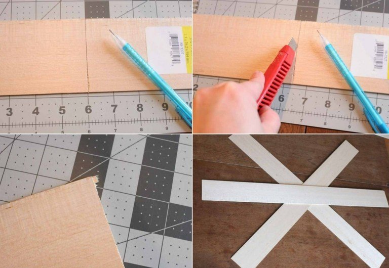 Instruktioner för att göra snöflingan från balsa -brädor