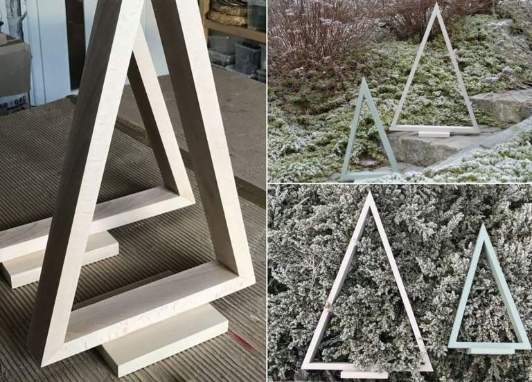 Trädgårdsdekorationer till jul med minimalistisk och skandinavisk stil