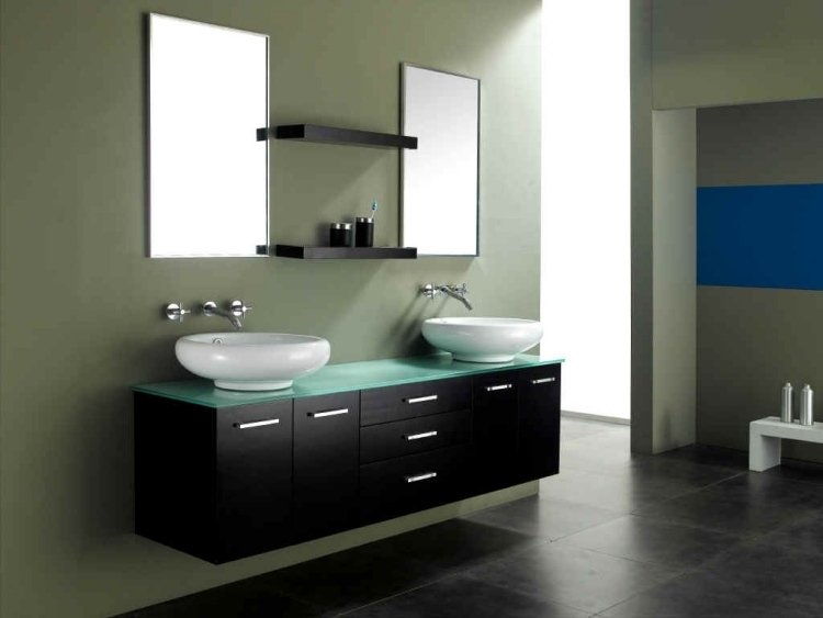 dubbla handfat-bänk-handfat-uppsättningar-oval-badrum-underskåp-wenge-glas-platta-kran-spegel-vägg-khaki