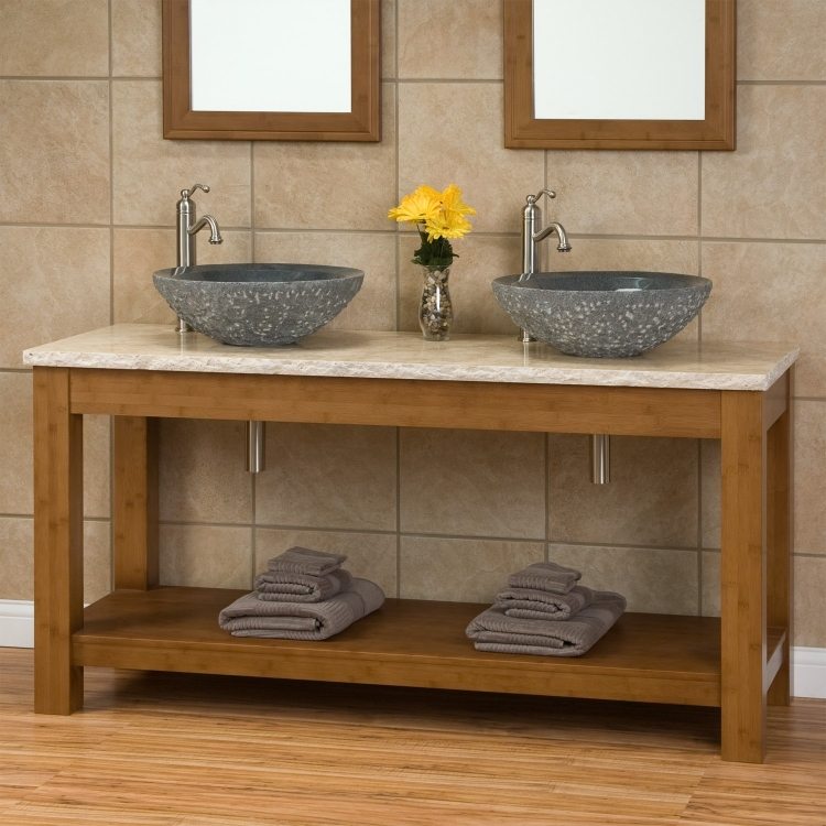 dubbla handfat-bänk-tvättställ-uppsättningar-granit-oval-rund-underskåp-trä-rustikt-bambu-golv