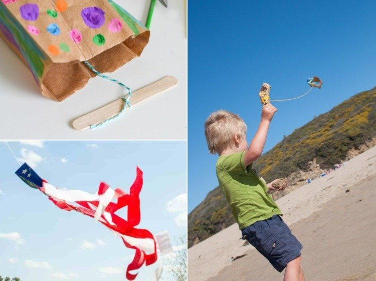 Låt draken flyga med barn - en enkel stuntdrake gjord av en designad papperspåse