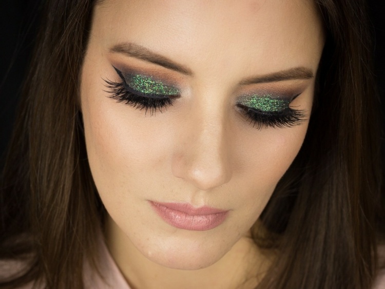 grönt glitter gezentes make up drake make up