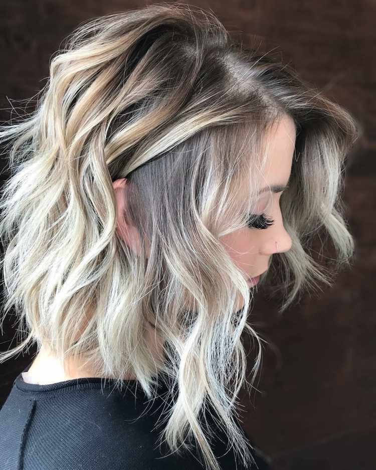 Mörkblont hår Ombre Balayage Frisyr Idéer Kort hår Lång Bob frisyr