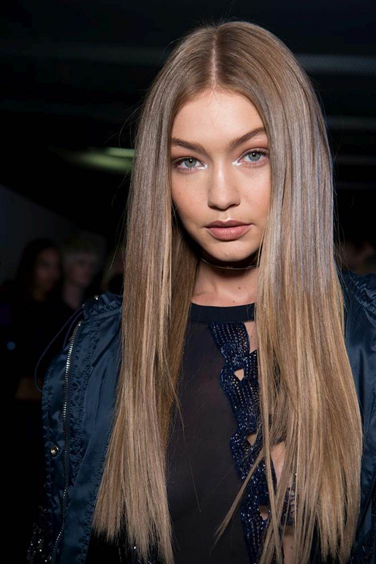 Mörkblont hår lätta hårtrender kvinnor gigi hadid frisyrer