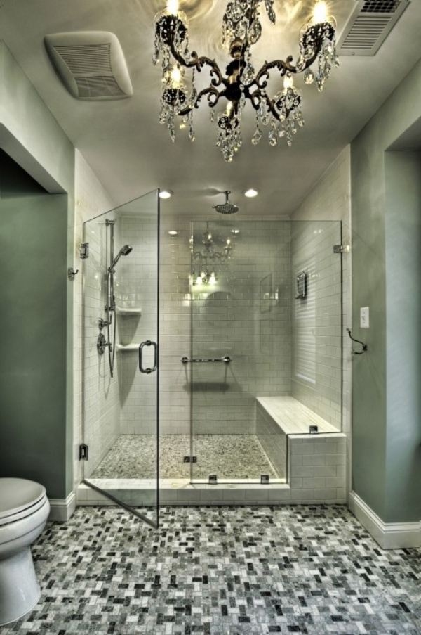trendig badrumsdesign design duschkabiner förslag stängd glasvägg