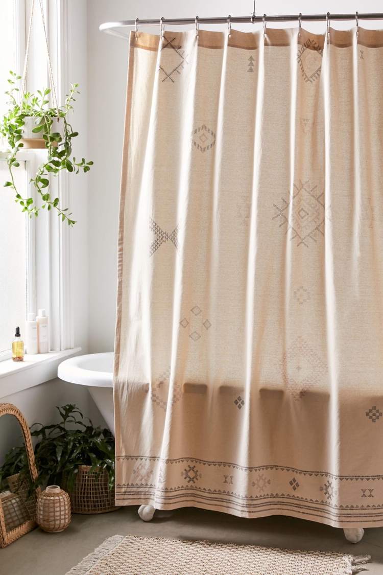 Tvätta duschdraperi med geometriska mönster idéer för dekoration