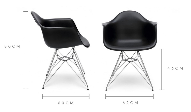 eames-plast-stol-modern-inredning-mått-storlek-centimeter-bredd-höjd