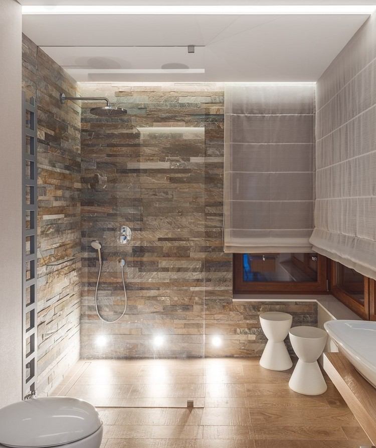 Duschkabin badrum-natursten kakel-vägg-golv kakel-trä utseende