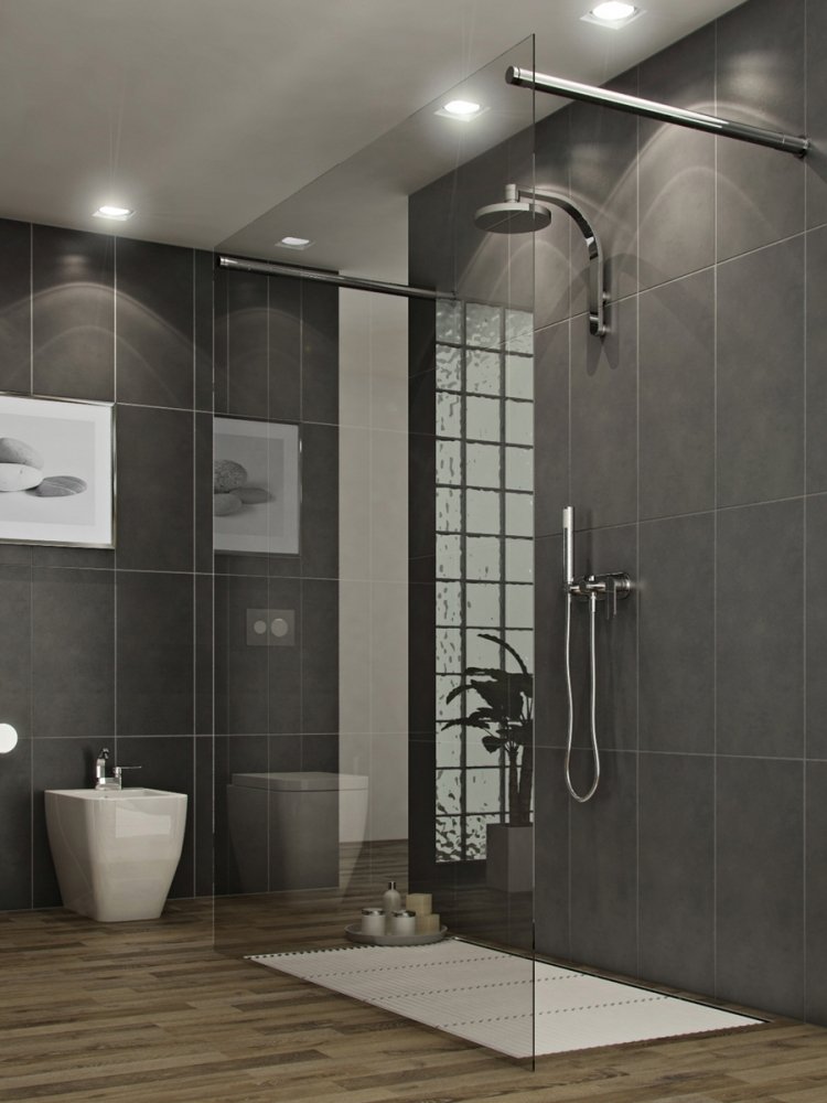 Duschkabin-antracit-trägolv-regndusch-duschkabin-glas-badrum-modern