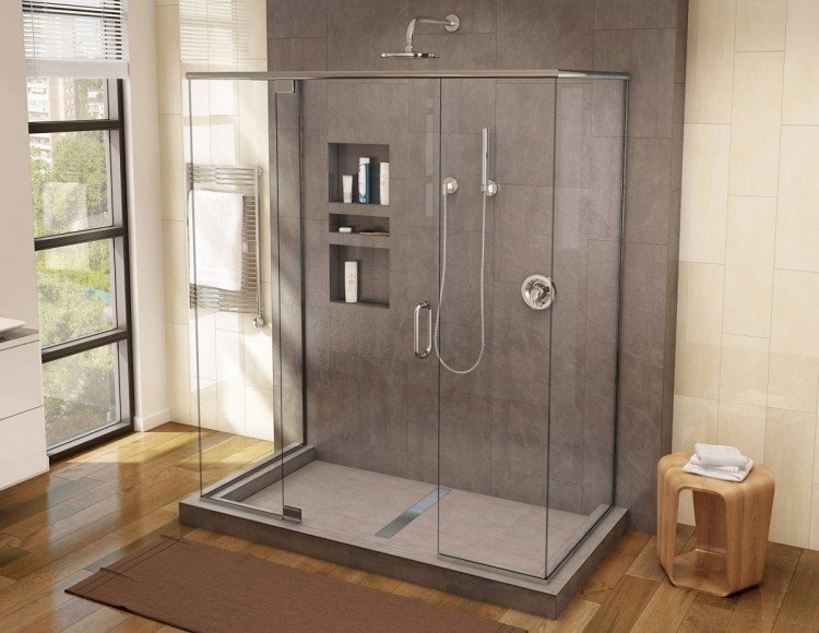 duschkabin-grå-trägolv-pall-duschkabin-fristående-regndusch-modern design