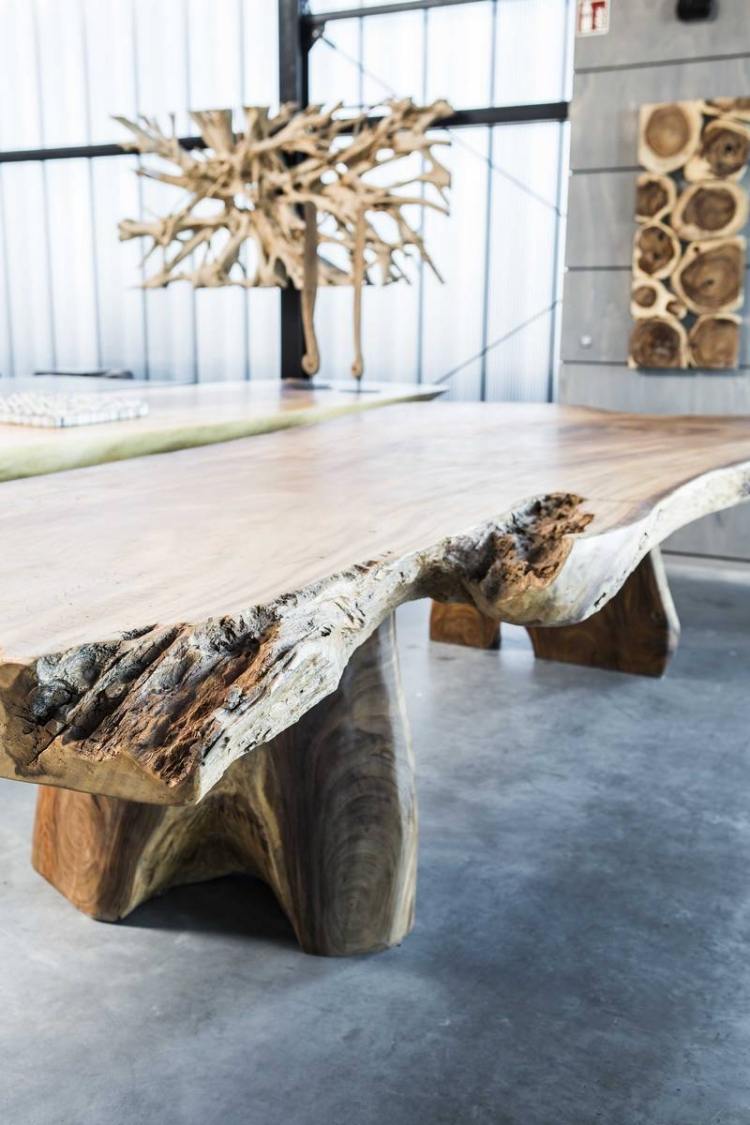 äkta trämöbler-naturligt-tropiskt trä-exotiskt bord massivt matbord