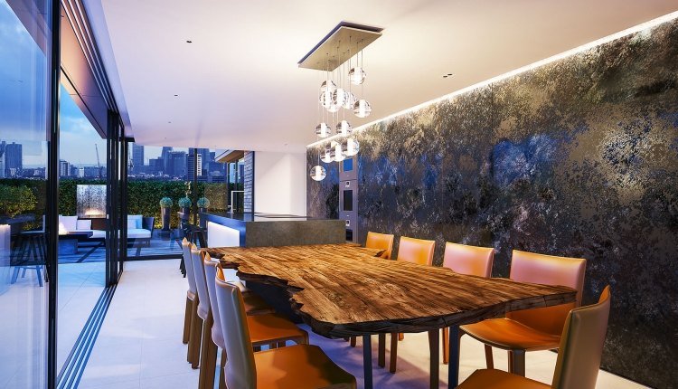 äkta trämöbler-naturligt-tropiskt trä-exotiskt-matbord-massiva stolar-glasväggterrass