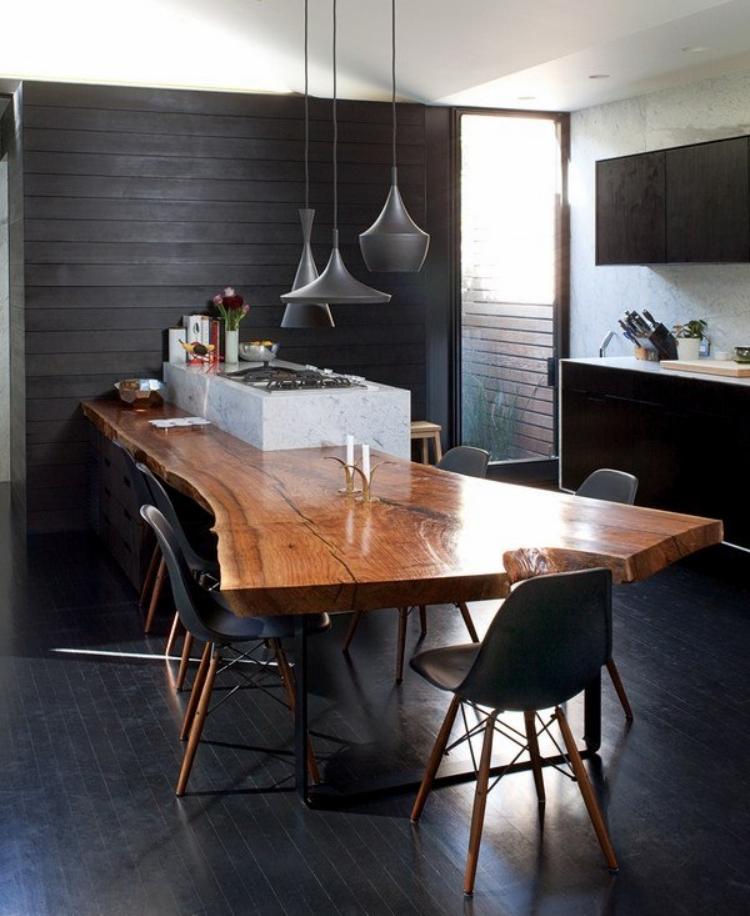 äkta trämöbler-naturligt-tropiskt trä-exotiskt-matbord-modernt-kök-svart