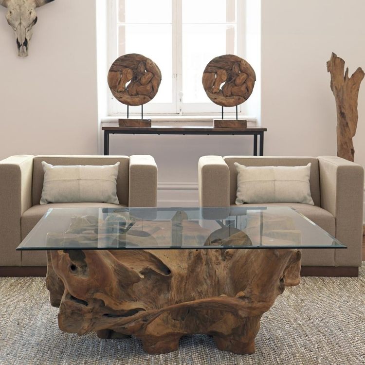 äkta trämöbler-naturligt-tropiskt trä-exotiskt vardagsrum-soffbord-glas-soffa