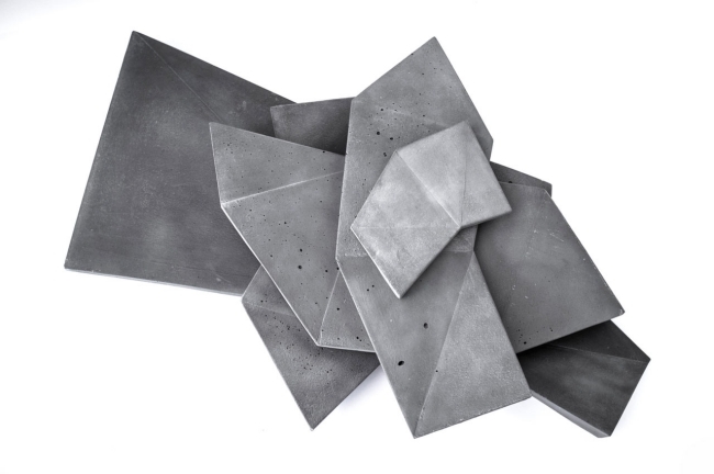 Designarkitektur koncept geometriska fartyg betong