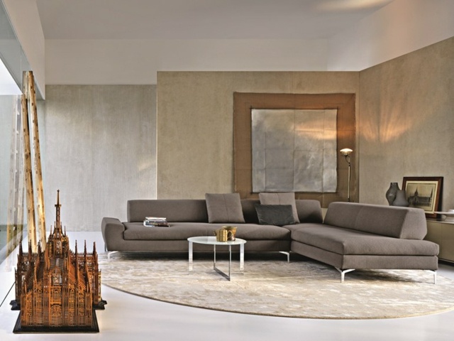 Klädd soffa i rostfritt stål ben bilder väggdekoration