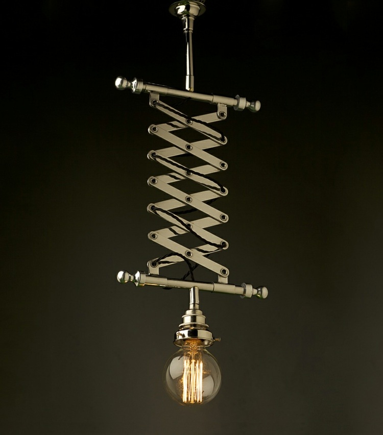 infällbar lampa edison stil rund glödlampa metall