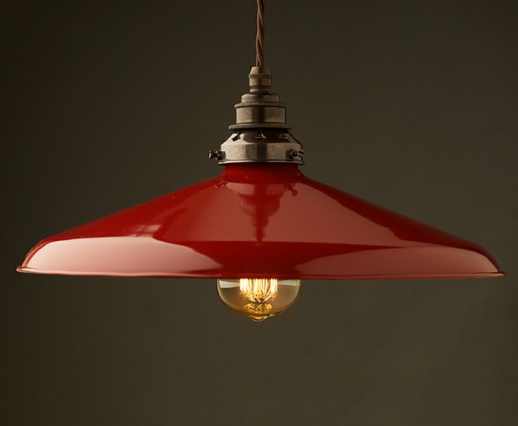 röd lampskärmskabel antik uttag edison design