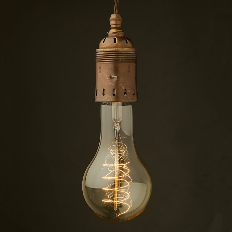 design antik edison glödlampa rund sockel idé
