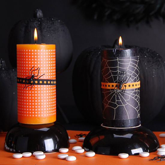 Halloween levande ljus spindel-dekorera hantverk idéer