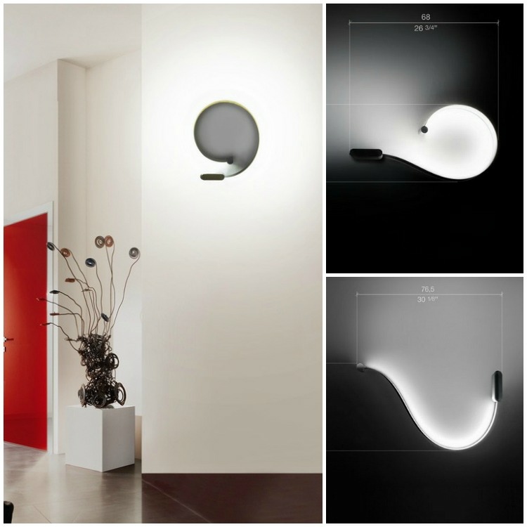 LED-lampor designer-hall-inredning-idé-vägglampor-formala-system-oval-vågformad design