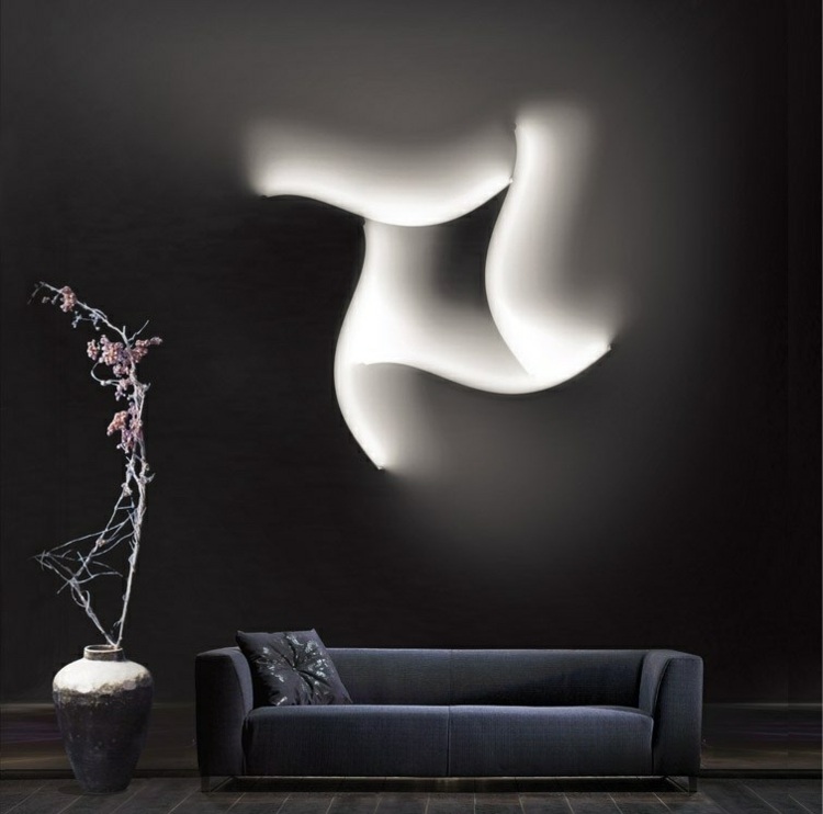 LED-lampor kallvitt-formellt-vardagsrum-vägg-belysning-design-skuggspel